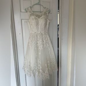 Unique Vintage 1950s Style Ivory & Lace Tulle Riviera Bridal Dress